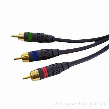 RCA Video Cable with Triple-RCA Male to Male Connectors, Works Any Projectors with RGB Connectors